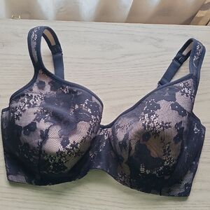 Cacique Black and Cream Lace Bra